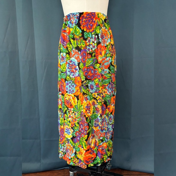 Vintage Dresses & Skirts - Vintage 60s/70s Psychedelic Midi Skirt